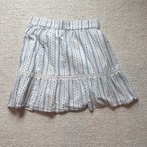 LOFT Blue and White Textured Skirt